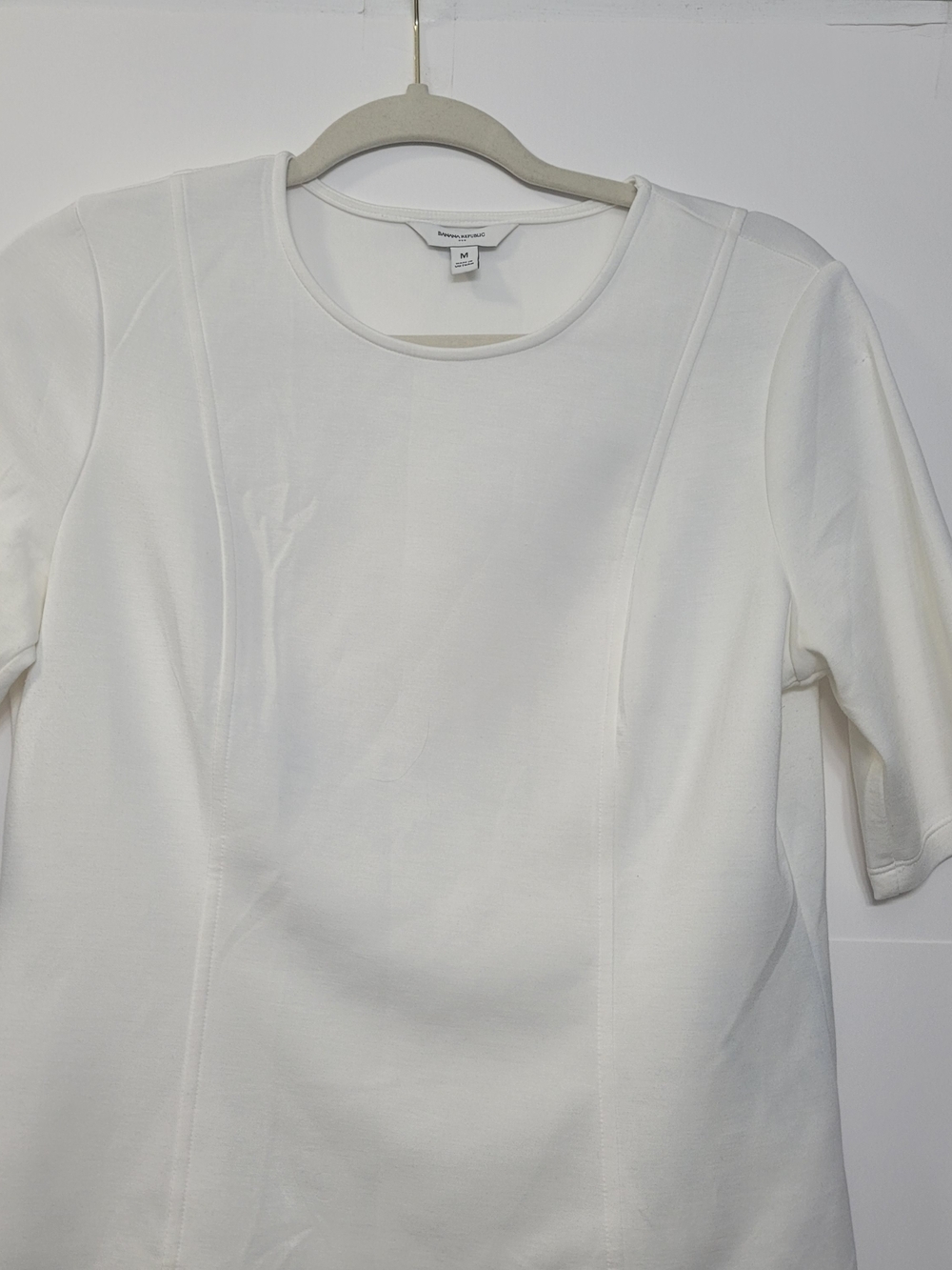 Banana Republic White Short-Sleeve Crewneck Top